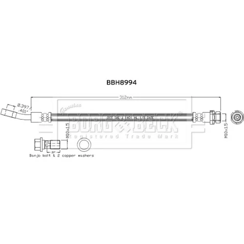 Brzdová hadica BORG & BECK BBH8994