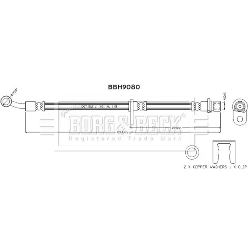 Brzdová hadica BORG & BECK BBH9080