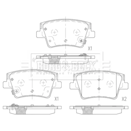 Sada brzdových platničiek kotúčovej brzdy BORG & BECK BBP2836