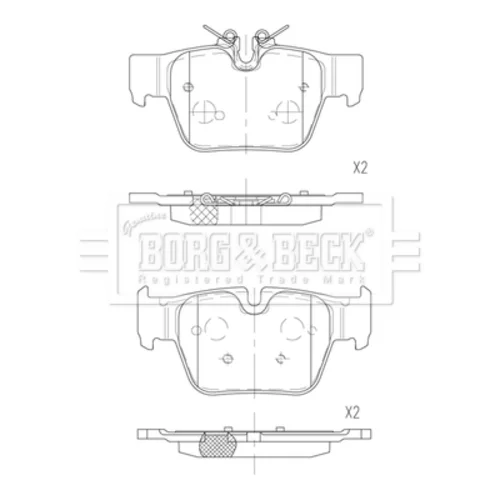 Sada brzdových platničiek kotúčovej brzdy BORG & BECK BBP2889