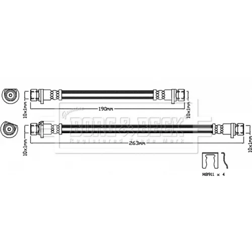 Brzdová hadica BORG & BECK BBH8174