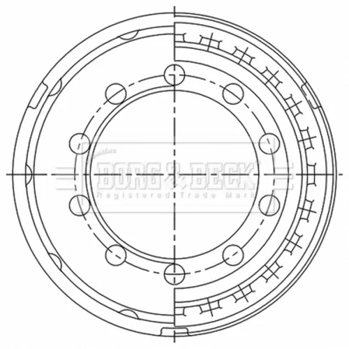 Brzdový bubon BORG & BECK BBR32555 - obr. 1