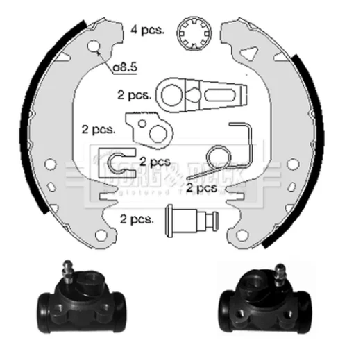 Sada brzdových čeľustí BORG & BECK BBS1006K - obr. 1