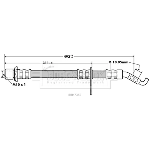 Brzdová hadica BORG & BECK BBH7357 - obr. 1