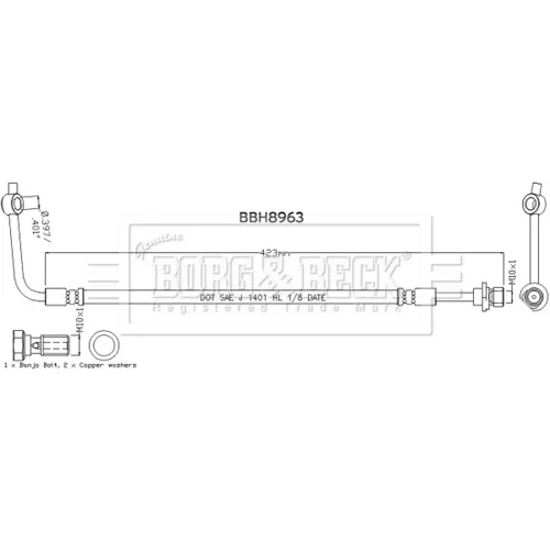 Brzdová hadica BORG & BECK BBH8963
