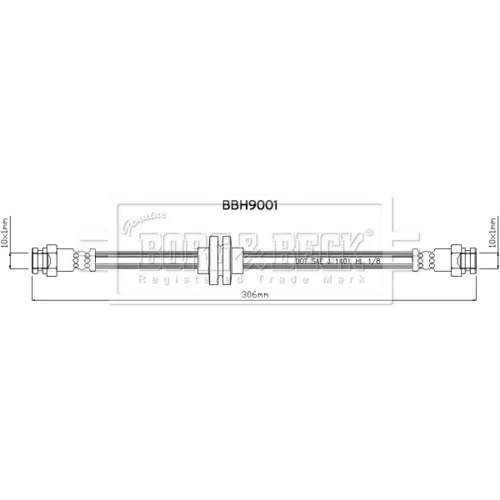 Brzdová hadica BORG & BECK BBH9001