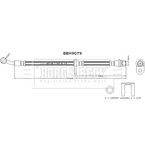 Brzdová hadica BORG & BECK BBH9079