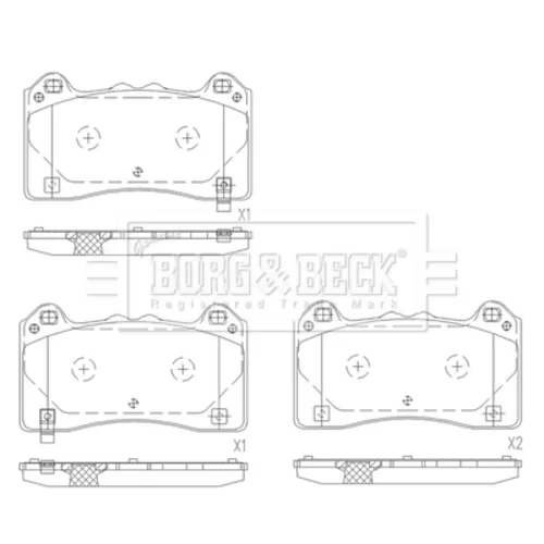 Sada brzdových platničiek kotúčovej brzdy BORG & BECK BBP2688 - obr. 1