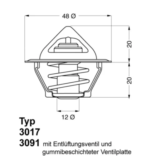 Termostat chladenia WAHLER 3017.92D2