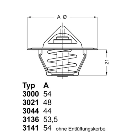 Termostat chladenia WAHLER 3021.92D50