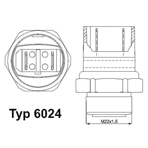 Teplotný spínač ventilátora chladenia 6024.95D /WAHLER/