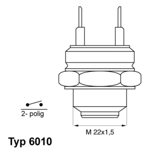 Teplotný spínač ventilátora chladenia WAHLER 6010.85D