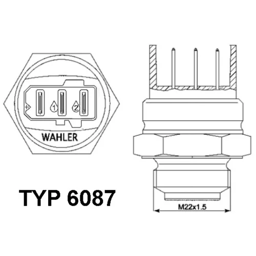 Teplotný spínač ventilátora chladenia WAHLER 6087.87D