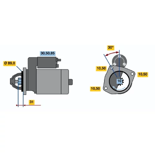 Štartér 0 001 231 035 /BOSCH/ - obr. 4