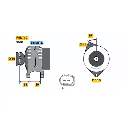 Alternátor BOSCH 0 124 525 020 - obr. 4