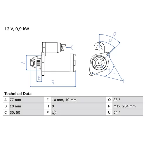 Štartér 0 986 012 301 /BOSCH/