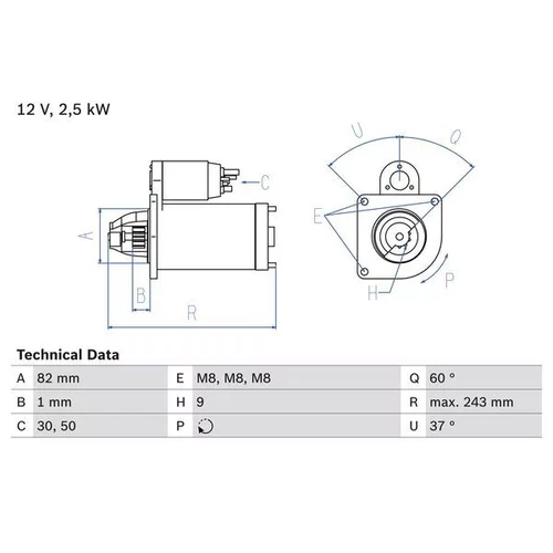 Štartér 0 986 021 640 /BOSCH/