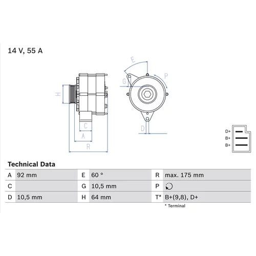 Alternátor BOSCH 0 986 034 050