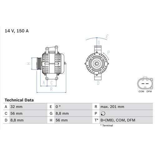 Alternátor BOSCH 0 986 046 300