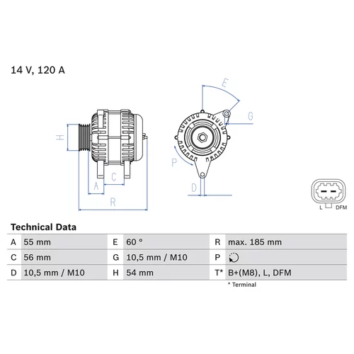 Alternátor BOSCH 0 986 082 380