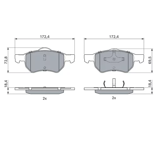 Sada brzdových platničiek kotúčovej brzdy 0 986 424 668 /BOSCH/ - obr. 6