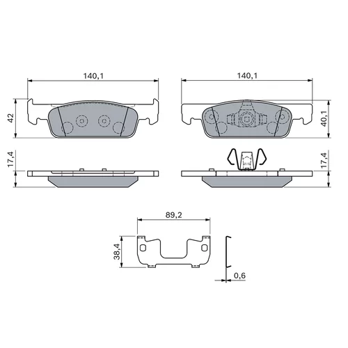 Sada brzdových platničiek kotúčovej brzdy 0 986 460 125 /BOSCH/ - obr. 4