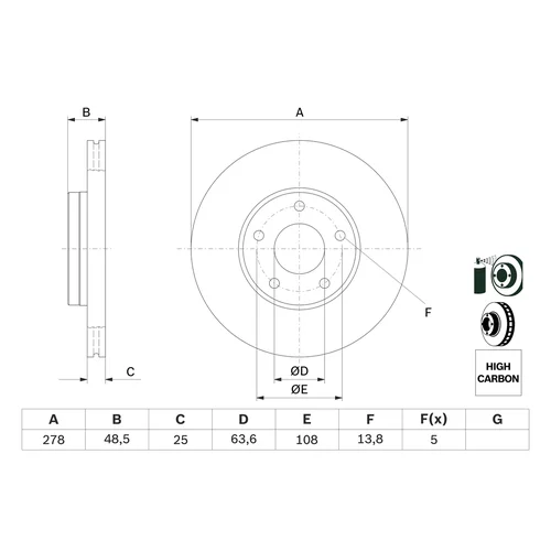 Brzdový kotúč 0 986 479 173 /BOSCH/ - obr. 4