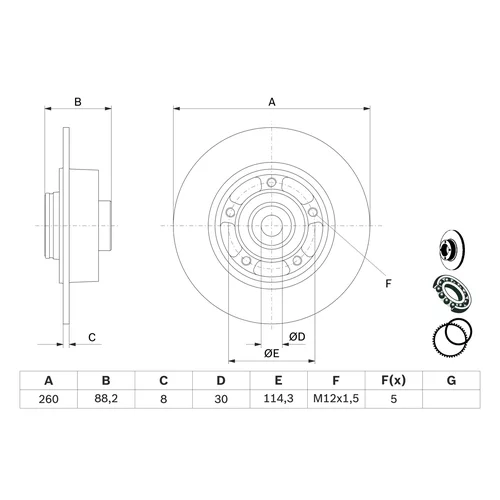 Brzdový kotúč 0 986 479 C88 /BOSCH/ - obr. 4