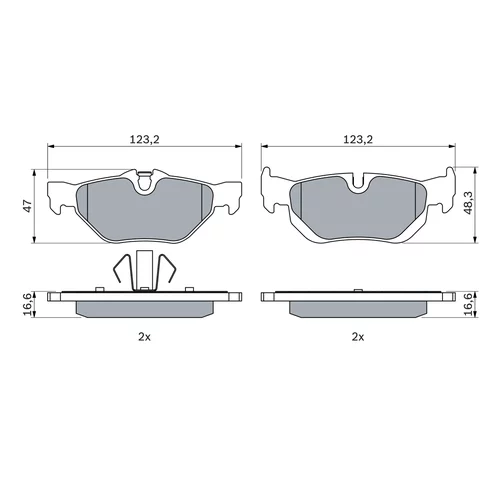 Sada brzdových platničiek kotúčovej brzdy BOSCH 0 986 494 272 - obr. 6