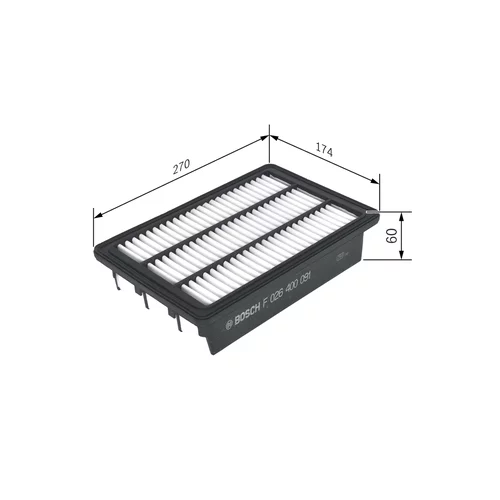 Vzduchový filter BOSCH F 026 400 091 - obr. 4