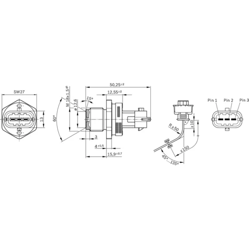 Senzor tlaku paliva 0 281 002 937 /BOSCH/ - obr. 5