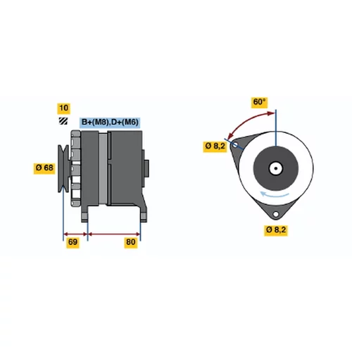 Alternátor BOSCH 0 986 038 130