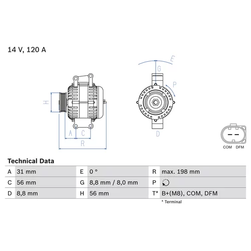 Alternátor BOSCH 0 986 045 380