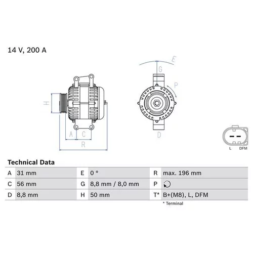 Alternátor BOSCH 0 986 046 320