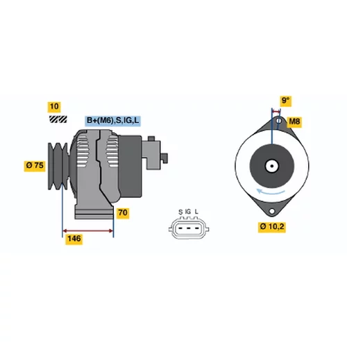 Alternátor BOSCH 0 986 046 381