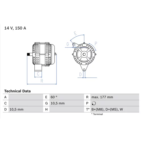 Alternátor BOSCH 0 986 047 210