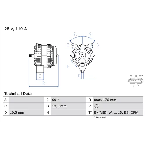 Alternátor BOSCH 0 986 047 520