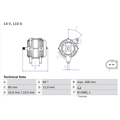 Alternátor BOSCH 0 986 080 060