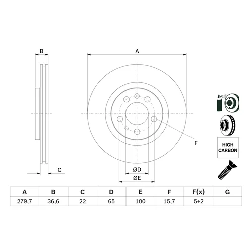 Brzdový kotúč 0 986 478 852 /BOSCH/ - obr. 4