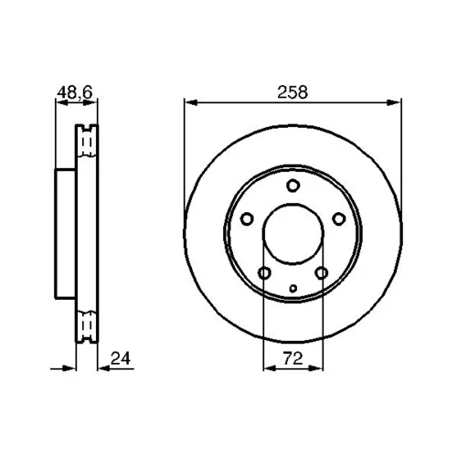 Brzdový kotúč 0 986 479 B25 /BOSCH/ - obr. 4