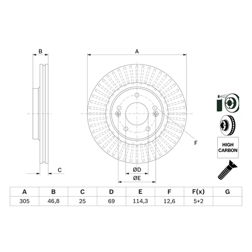 Brzdový kotúč 0 986 479 E42 /BOSCH/ - obr. 4