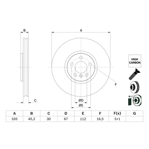 Brzdový kotúč 0 986 479 H10 /BOSCH/