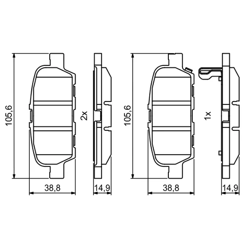 Sada brzdových platničiek kotúčovej brzdy BOSCH 0 986 494 857 - obr. 6