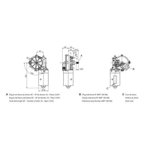 Motor stieračov BOSCH 0 390 242 400 - obr. 1