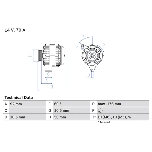 Alternátor BOSCH 0 986 036 820