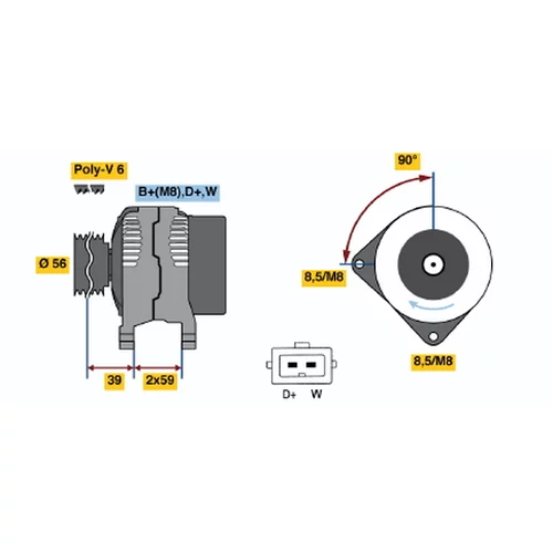 Alternátor BOSCH 0 986 039 010