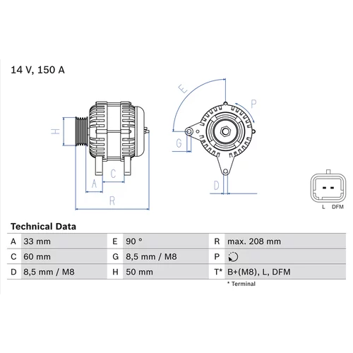 Alternátor 0 986 047 390 /BOSCH/