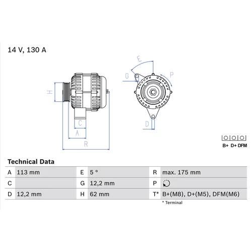 Alternátor BOSCH 0 986 048 801