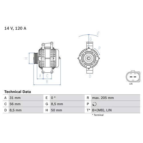 Alternátor 0 986 049 010 /BOSCH/