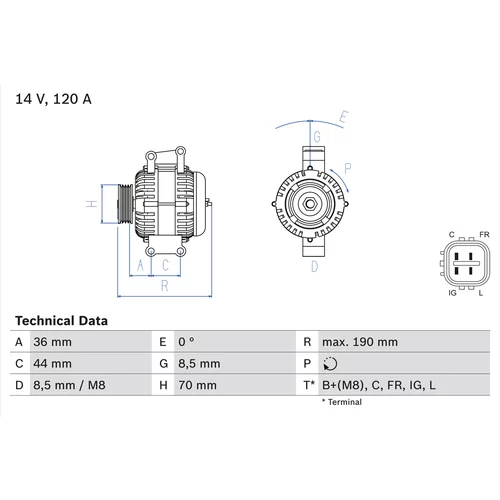 Alternátor BOSCH 0 986 082 050